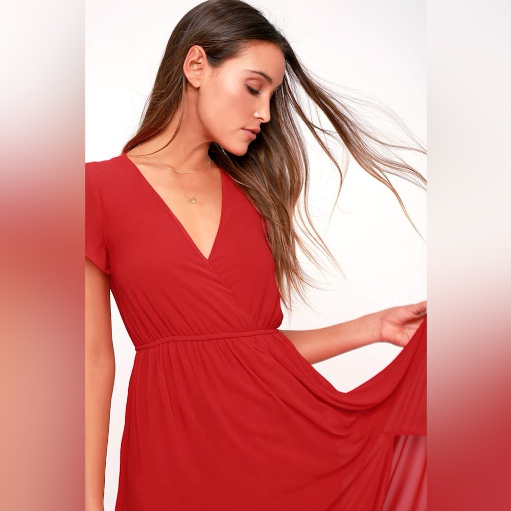 Lulu's Red Maxi Dress - Picture 5 of 15